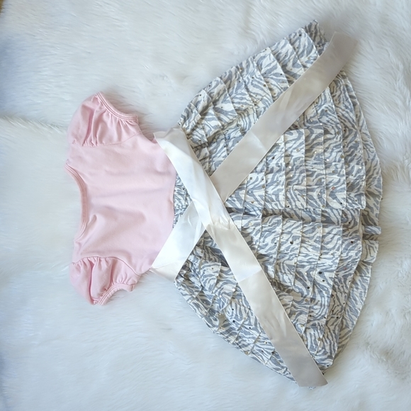 BONNIE BABY | Baby Girls Tiered Ruffle Party Dress with White Satin Ribbon, 12M - Picture 5 of 5